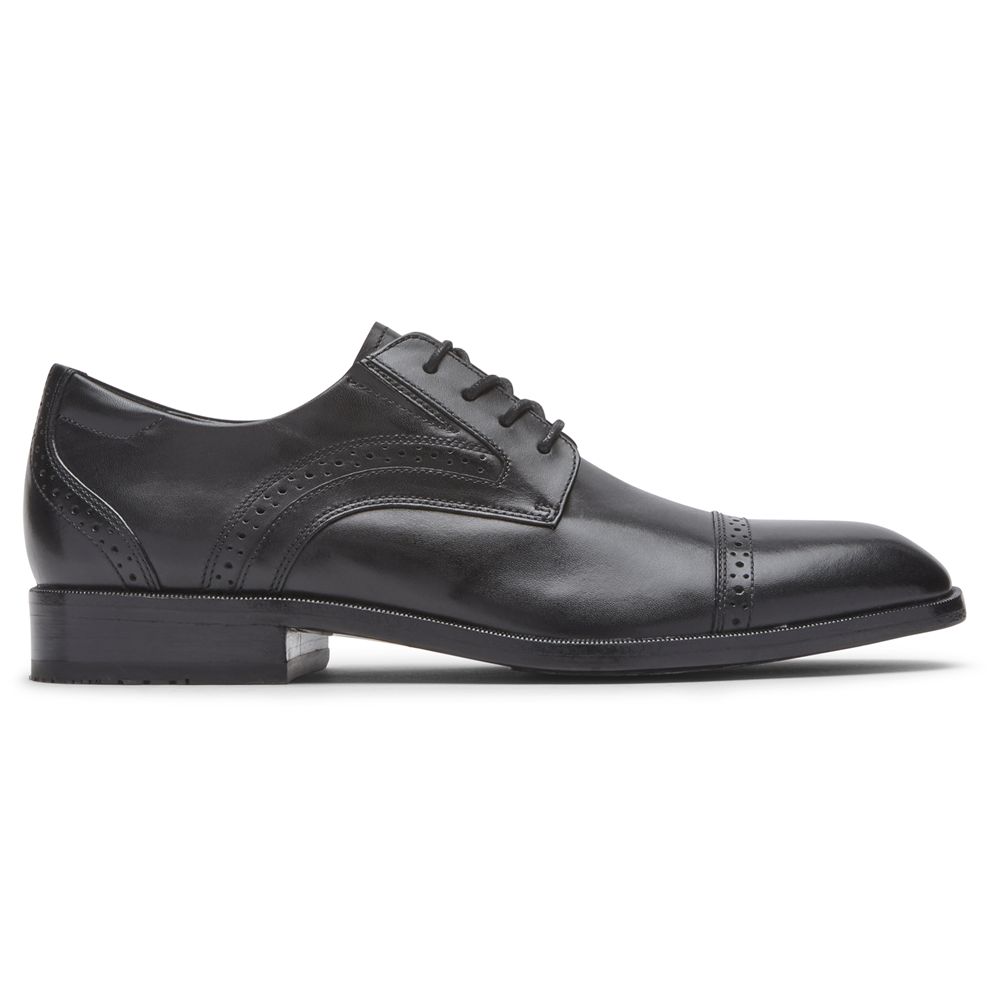 Scarpe Oxford Rockport Uomo - Total Motion Office Cap Toe - Nere - SQAXKPV-95